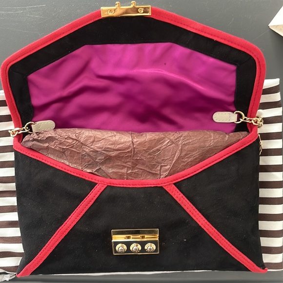 Henri Bendel - suede shoulder bag with gold chain - Picture 6 of 9